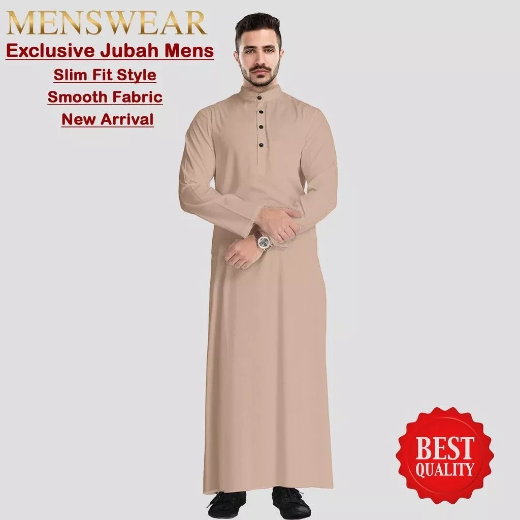Jubah Arab Lelaki Jubah Men Robe & Jubah Muslim Fashion premium comocrepe Jubah Men baju raya 2025